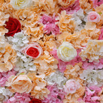 Aliflowers 2D Orange Hydrangea with Red Rose Wall Flower Decor ALFWL048 - Ali Flowers