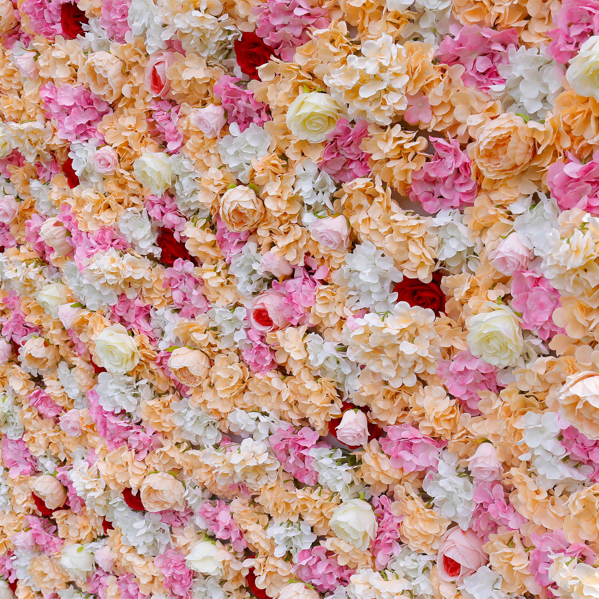 Aliflowers 2D Orange Hydrangea with Red Rose Wall Flower Decor ALFWL048 - Ali Flowers