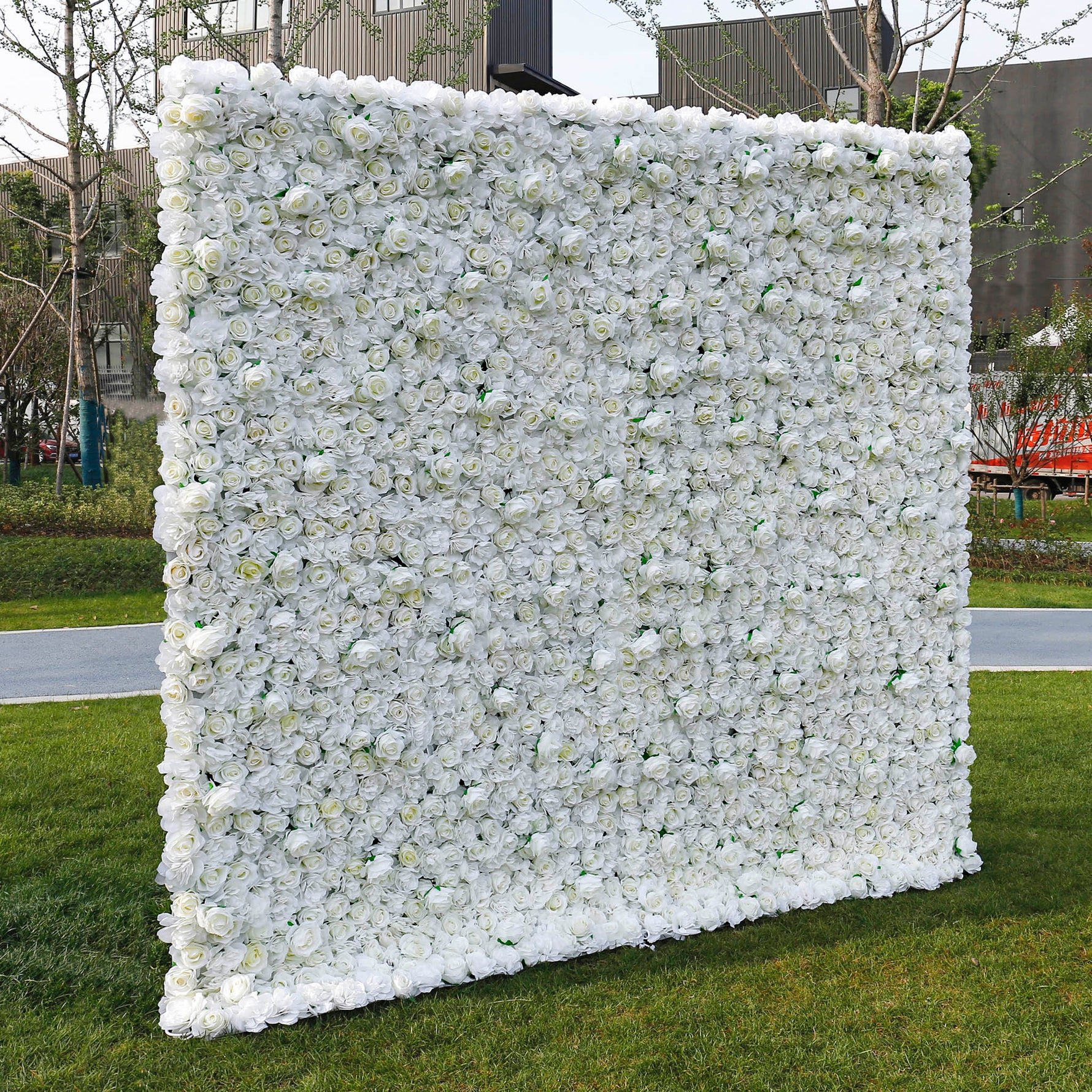 Aliflowers 3D White Pure Rose Flower Wall ALFWL056 - Ali Flowers