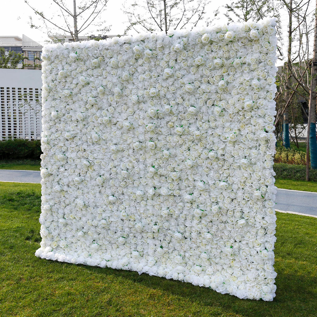 Aliflowers 3D White Pure Rose Flower Wall ALFWL056 - Ali Flowers