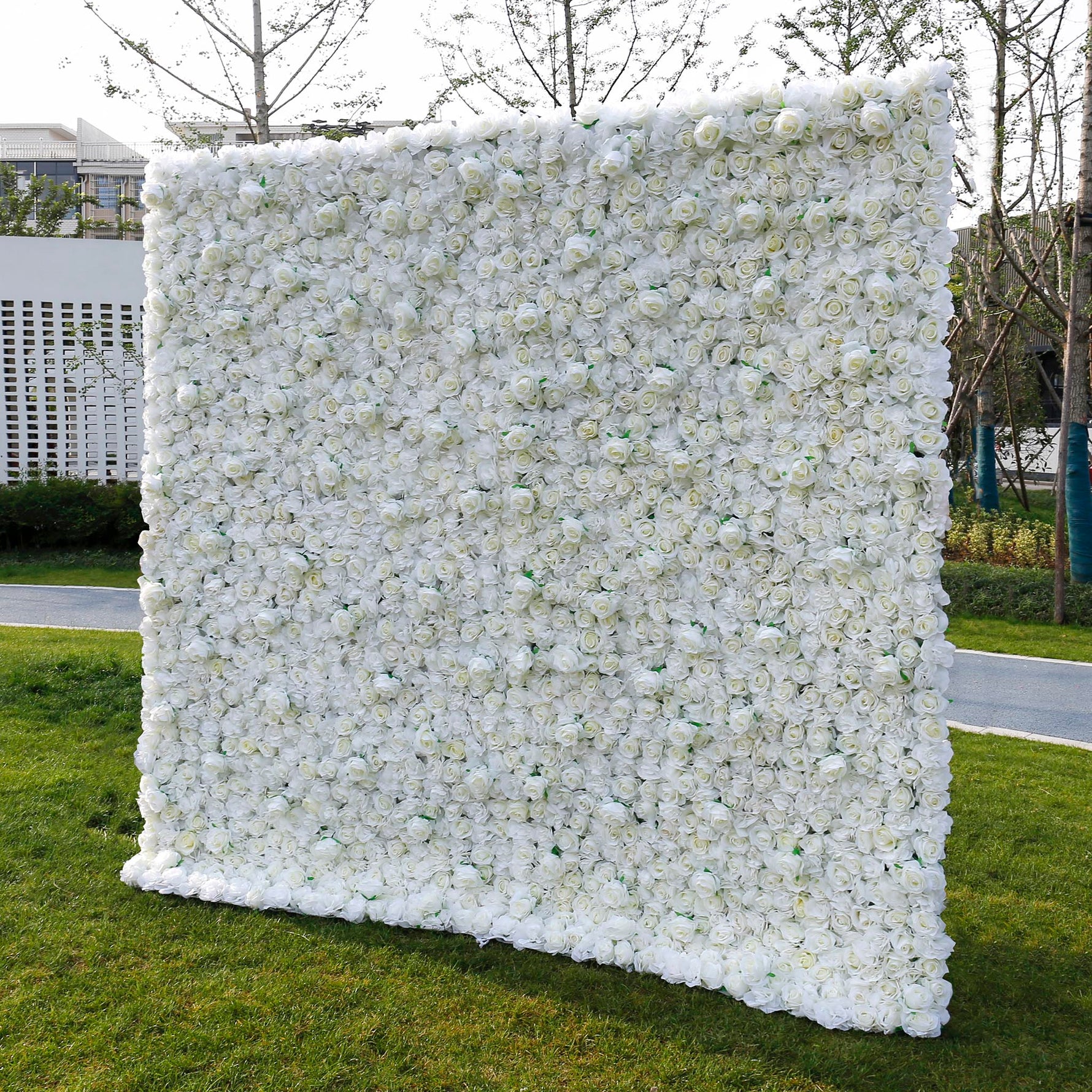 Aliflowers 3D White Pure Rose Flower Wall ALFWL056 - Ali Flowers