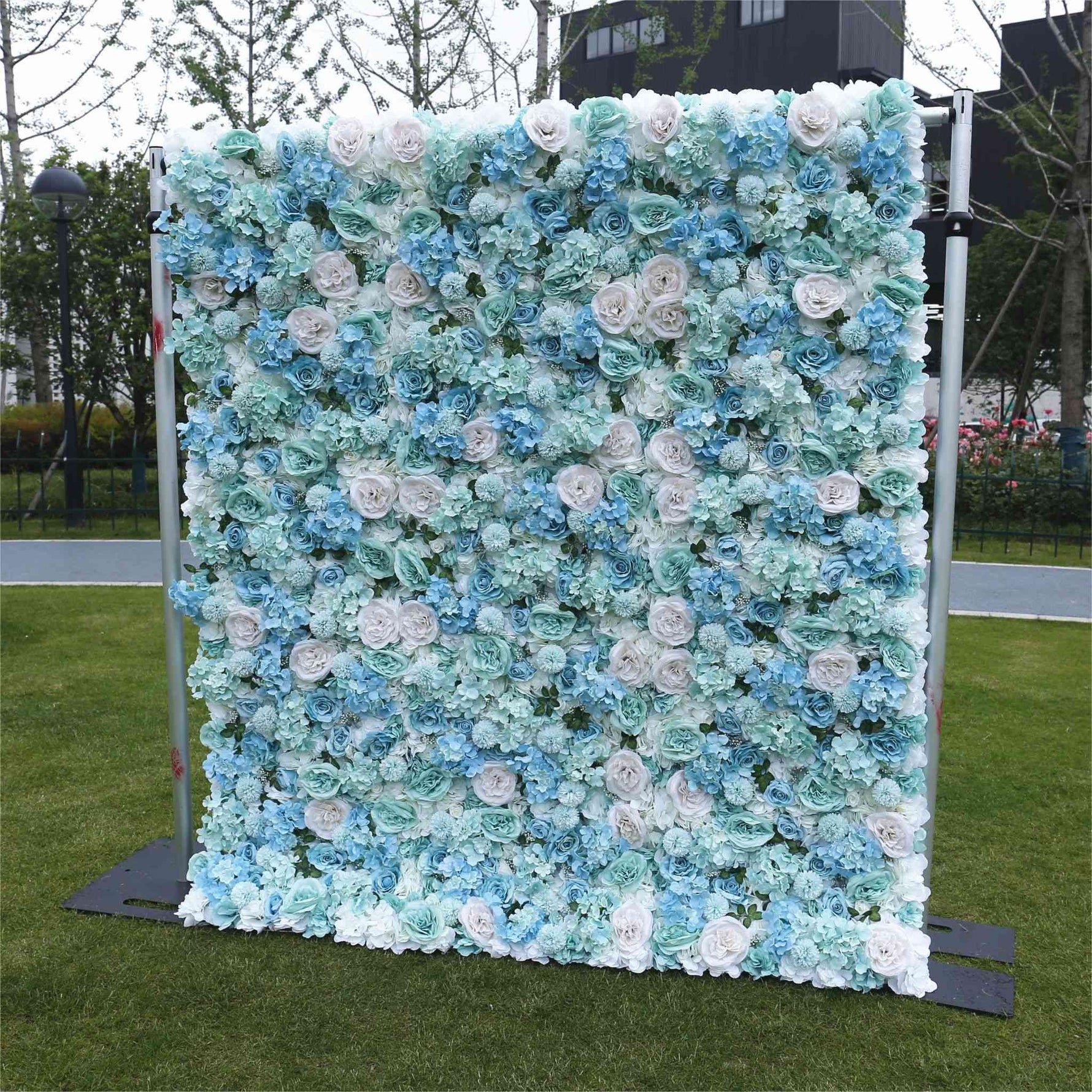 Aliflowers 3D Aqua Hydrangea with Rose for Wedding Reception Event Party ALFWL100 - Ali Flowers