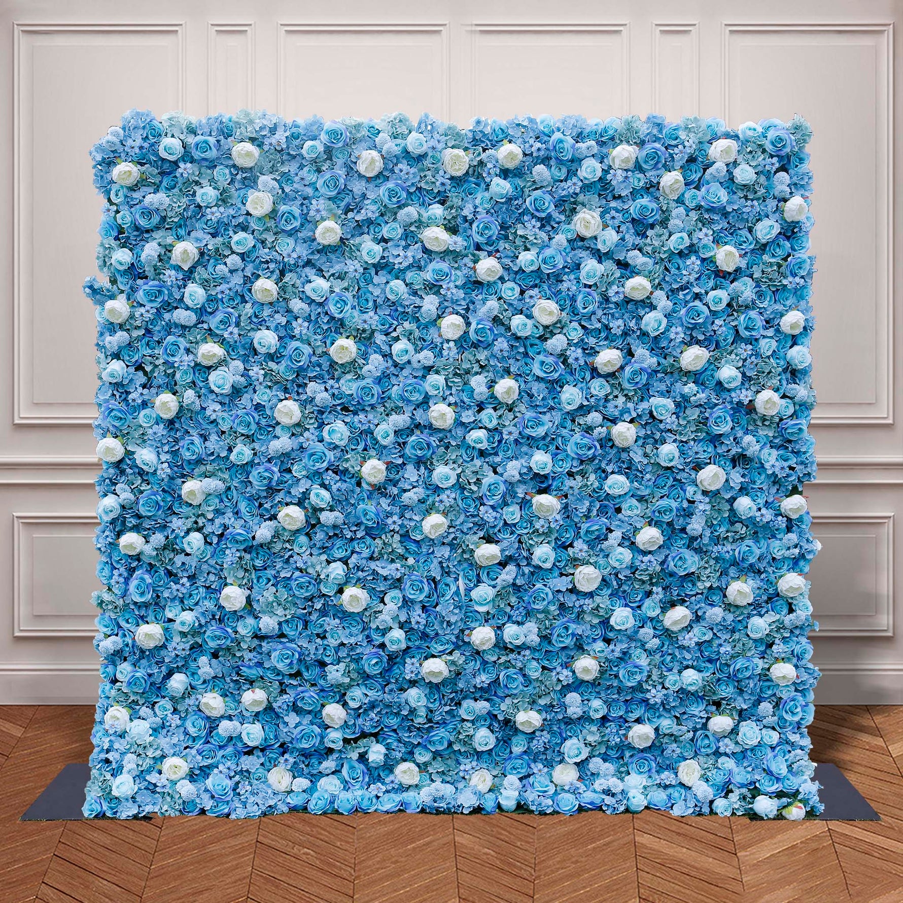 Aliflowers 3D Blue Contrasting Colors floral Wall Backdrop ALFWL042 - Ali Flowers