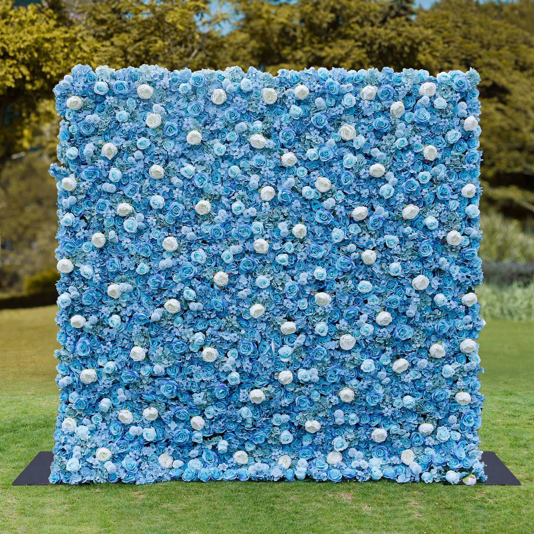 Aliflowers 3D Blue Contrasting Colors floral Wall Backdrop ALFWL042 - Ali Flowers
