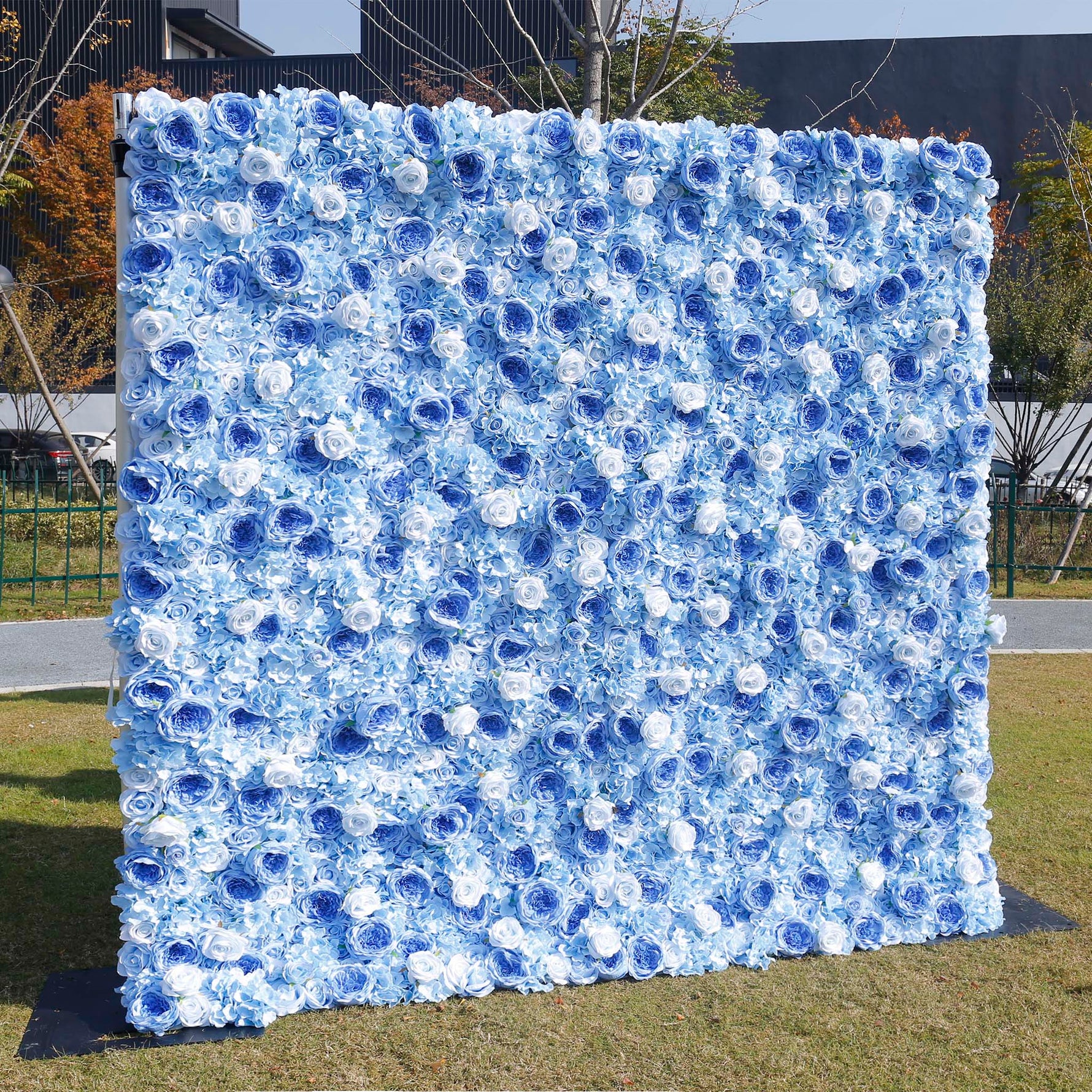 Wedding Backdrop Decor 3D Blue Peony with Hydrangea ALFWL036 - Ali Flowers