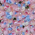 Aliflowers Pink Rose with Blue Hydrangea Flower Arrangement for Wall ALFWL098 - Ali Flowers