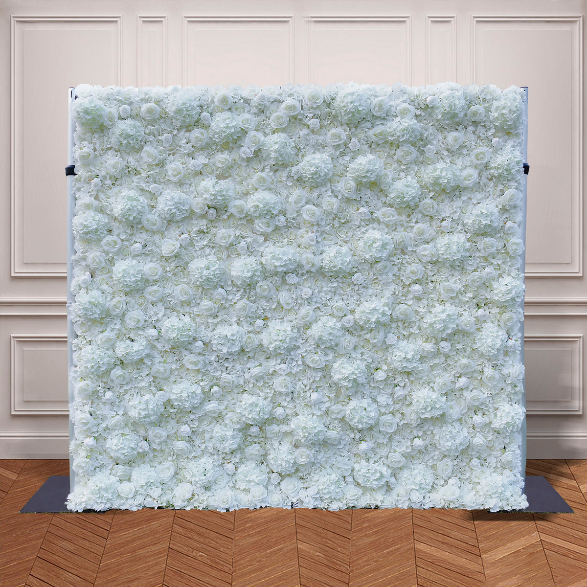 Pure White Hydrangea with rose artificial flowers for wedding backdrop decor ALFWL031 - Ali Flowers