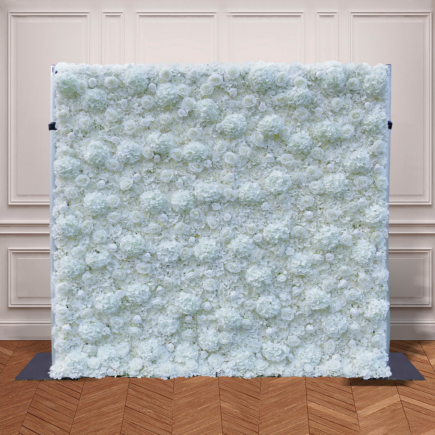 Pure White Hydrangea with rose artificial flowers for wedding backdrop decor ALFWL031 - Ali Flowers