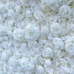 Pure White Hydrangea with rose artificial flowers for wedding backdrop decor ALFWL031 - Ali Flowers