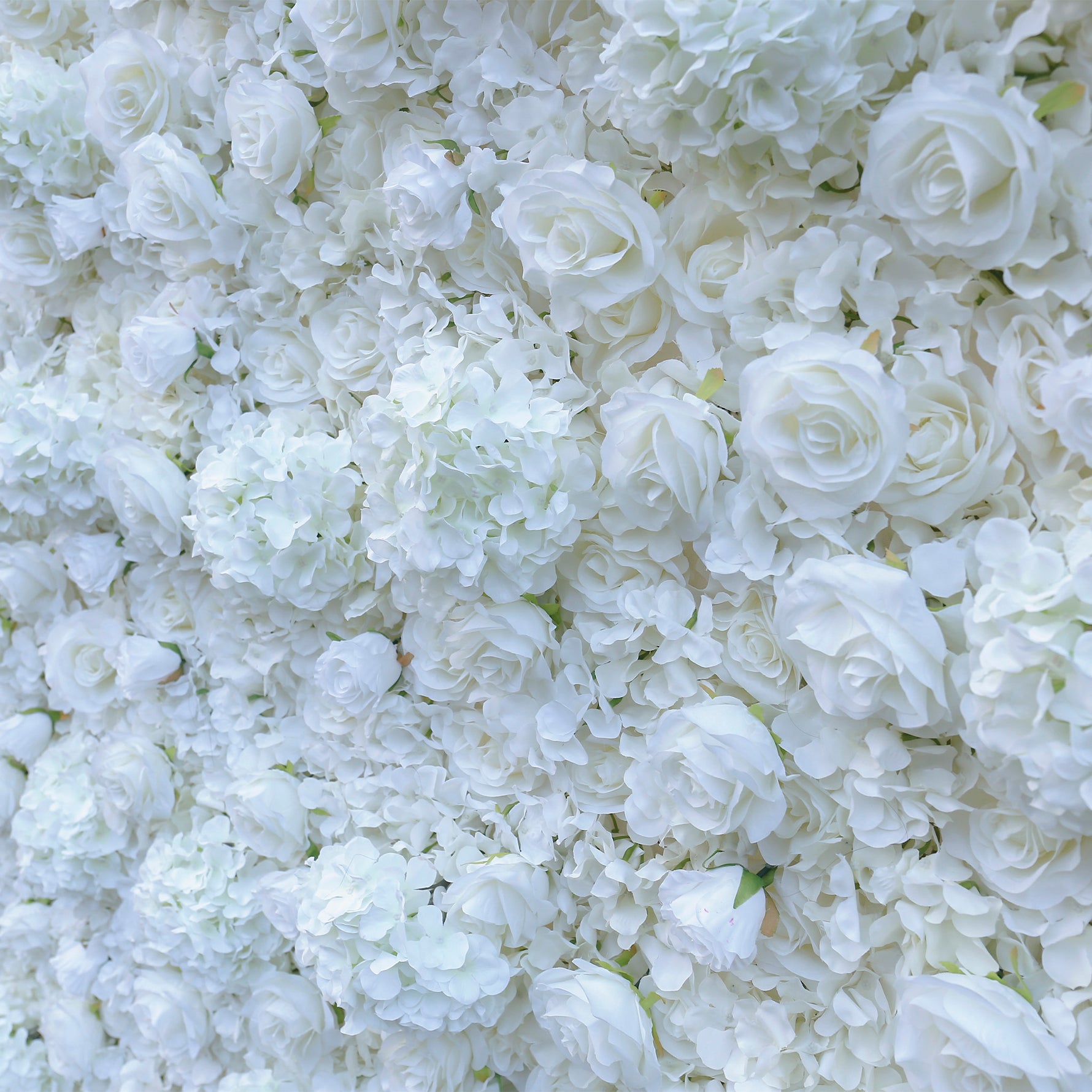 Pure White Hydrangea with rose artificial flowers for wedding backdrop decor ALFWL031 - Ali Flowers