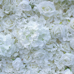 Pure White Hydrangea with rose artificial flowers for wedding backdrop decor ALFWL031 - Ali Flowers