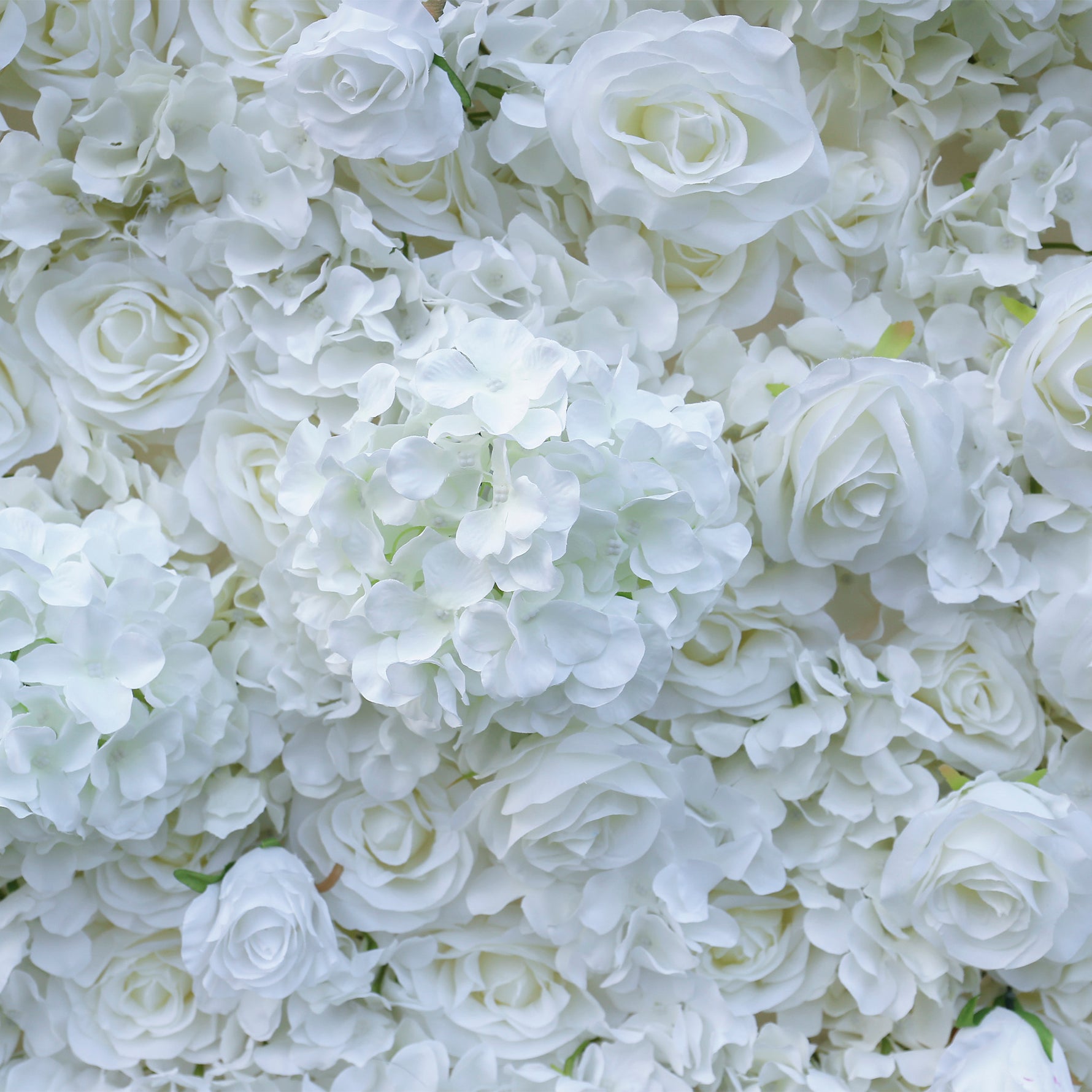 Pure White Hydrangea with rose artificial flowers for wedding backdrop decor ALFWL031 - Ali Flowers