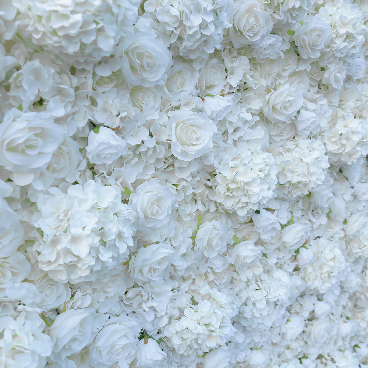 Pure White Hydrangea with rose artificial flowers for wedding backdrop decor ALFWL031 - Ali Flowers