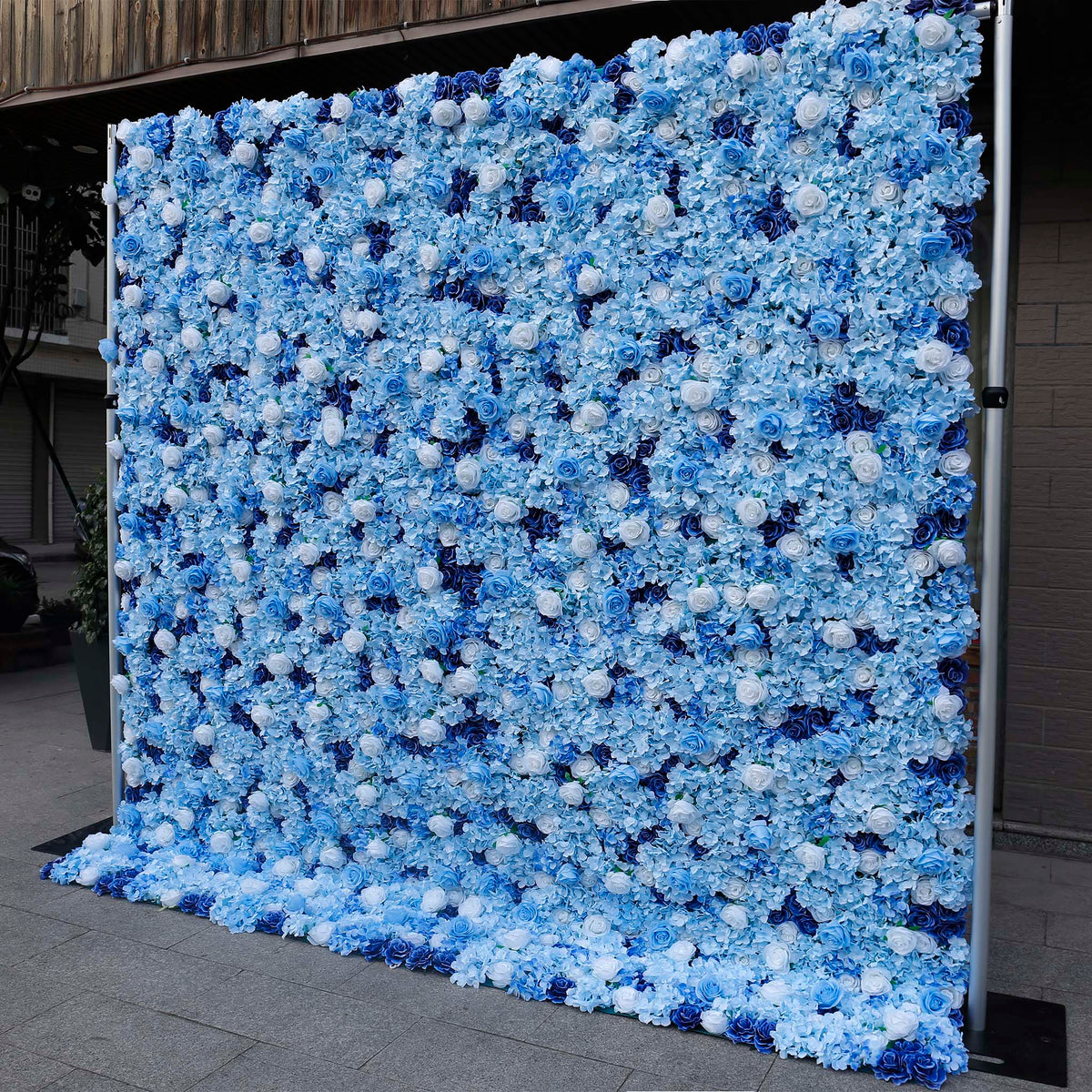 Aliflowers 3D Light Blue Silk Flower Wall Wedding Backdrop Hanging Decor ALFWL070 - Ali Flowers