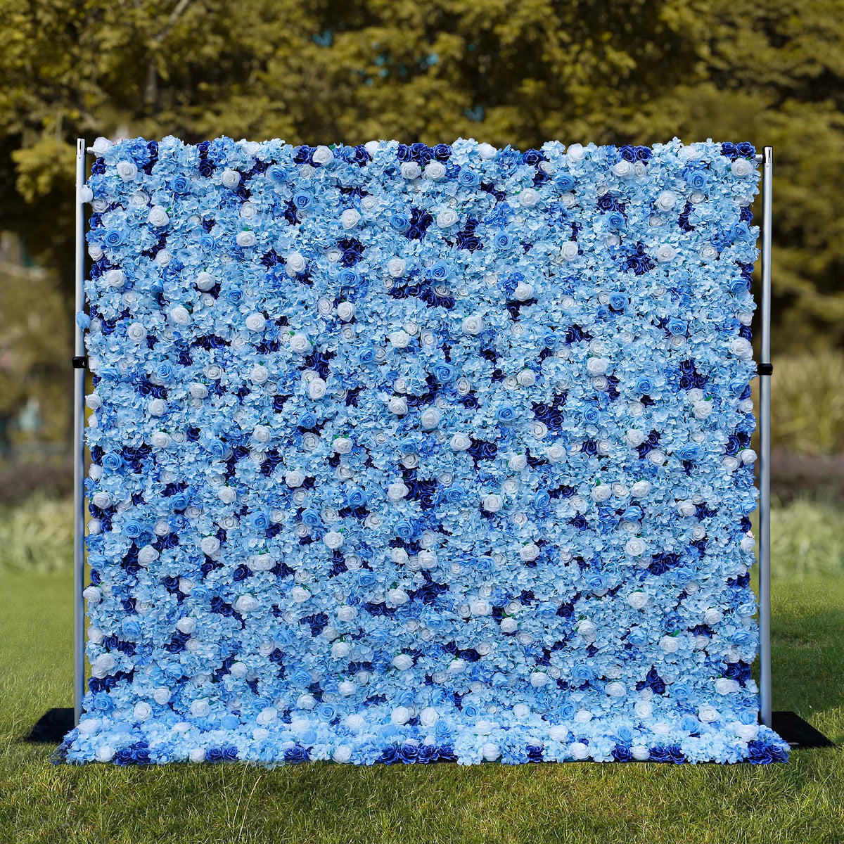 Aliflowers 3D Light Blue Silk Flower Wall Wedding Backdrop Hanging Decor ALFWL070 - Ali Flowers