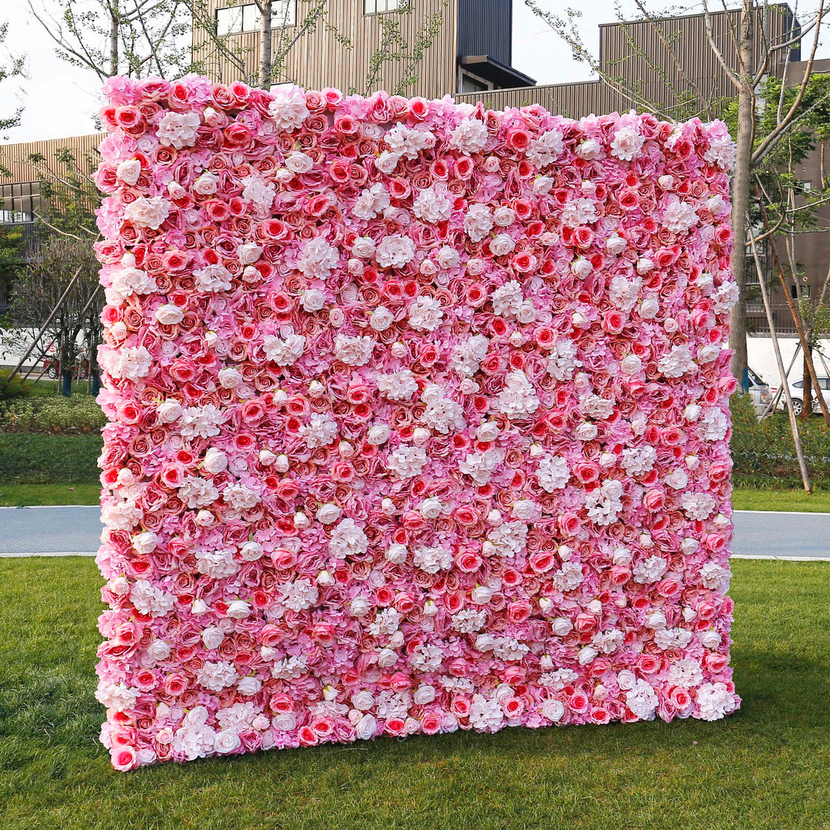 Aliflowers 3D Pink White Peony Hydrangea Flower Wall ALFWL057 - Ali Flowers
