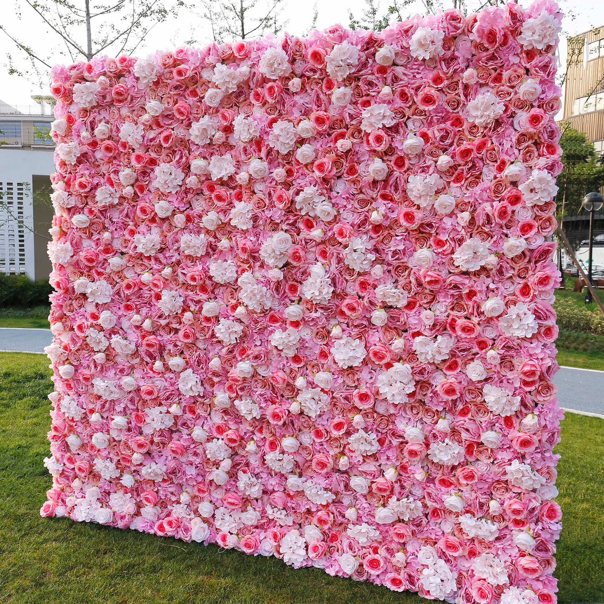 Aliflowers 3D Pink White Peony Hydrangea Flower Wall ALFWL057 - Ali Flowers