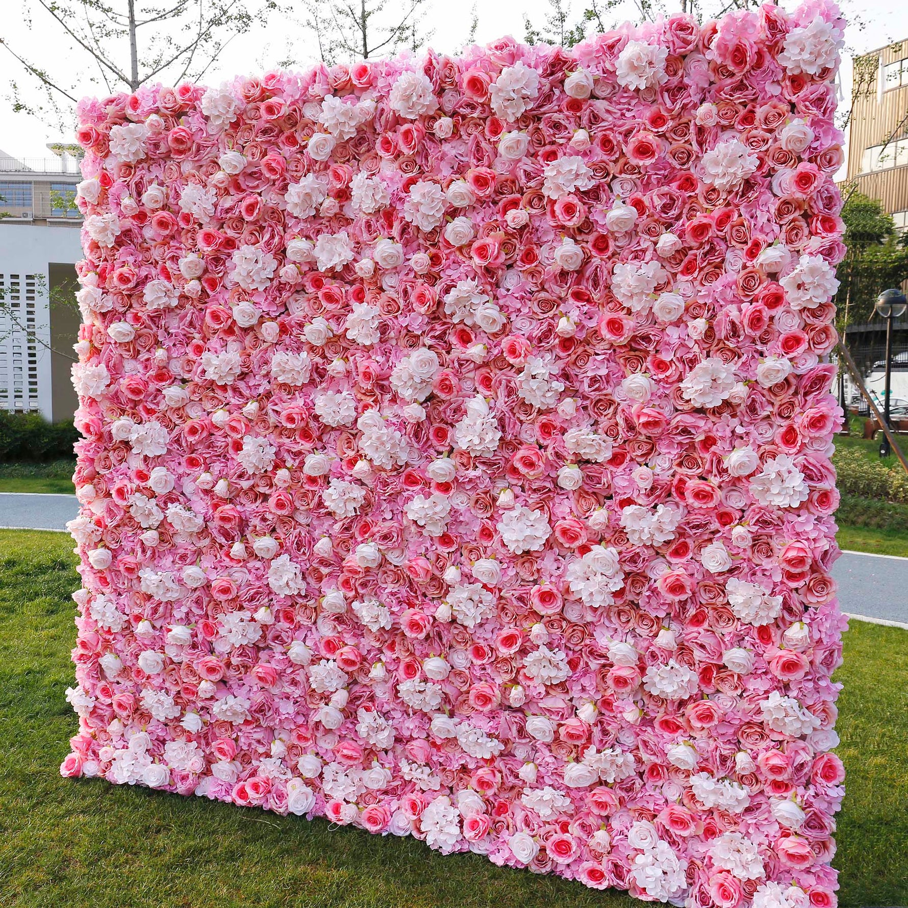 Aliflowers 3D Pink White Peony Hydrangea Flower Wall ALFWL057 - Ali Flowers