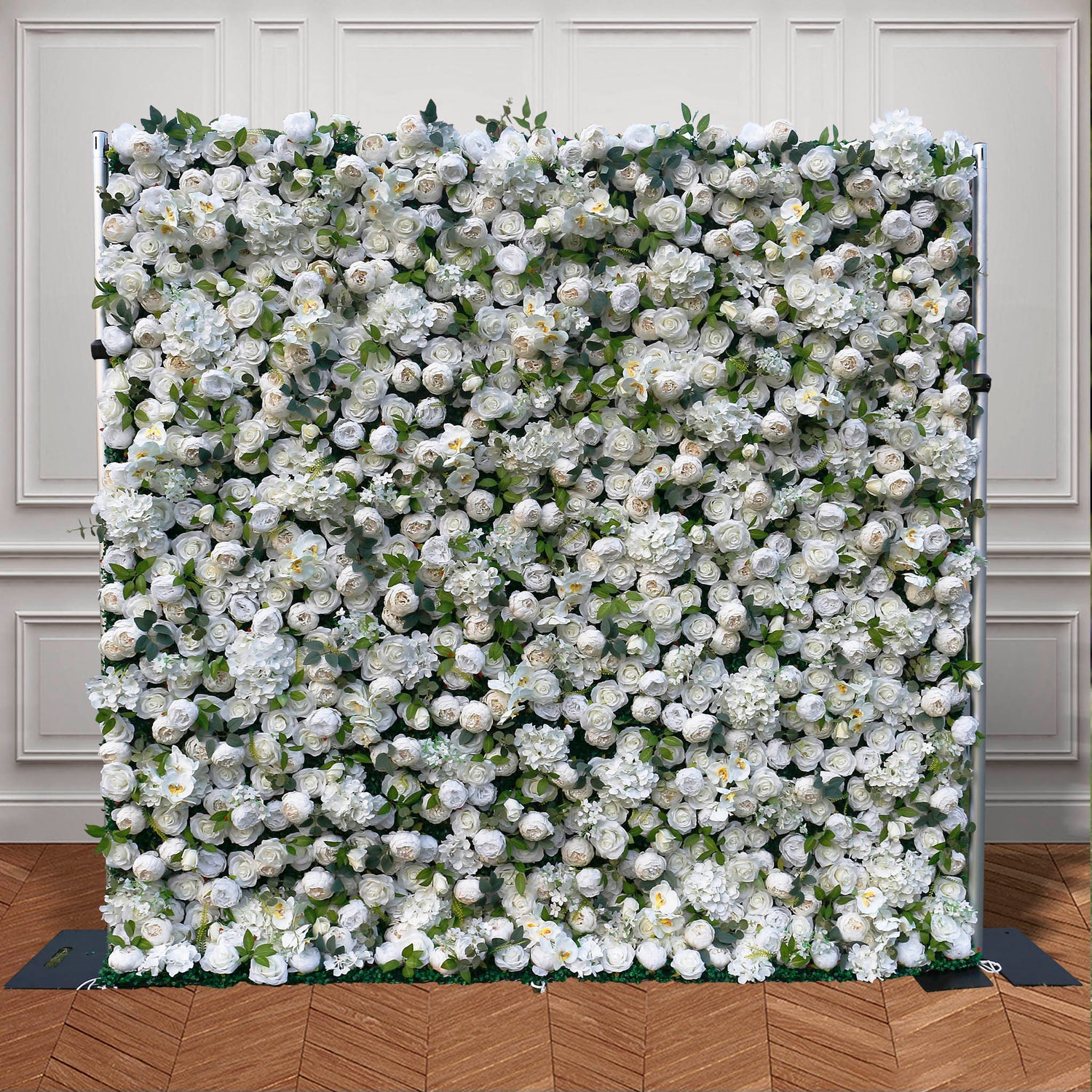 White Peony with Leaves Artificial flower for Wedding 3D Flower Wall ALFWL033 - Ali Flowers