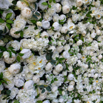 White Peony with Leaves Artificial flower for Wedding 3D Flower Wall ALFWL033 - Ali Flowers