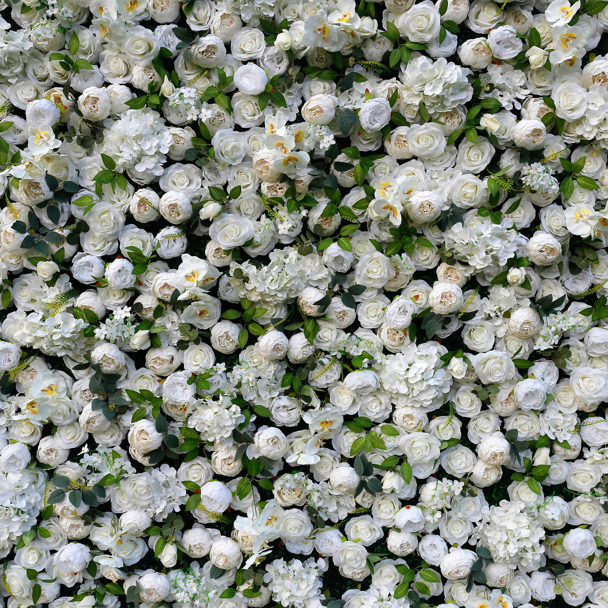 White Peony with Leaves Artificial flower for Wedding 3D Flower Wall ALFWL033 - Ali Flowers