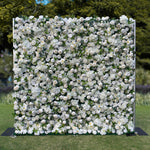 White Peony with Leaves Artificial flower for Wedding 3D Flower Wall ALFWL033 - Ali Flowers