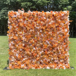 3D Autumn Orange Roller Curtain Floral Backdrop