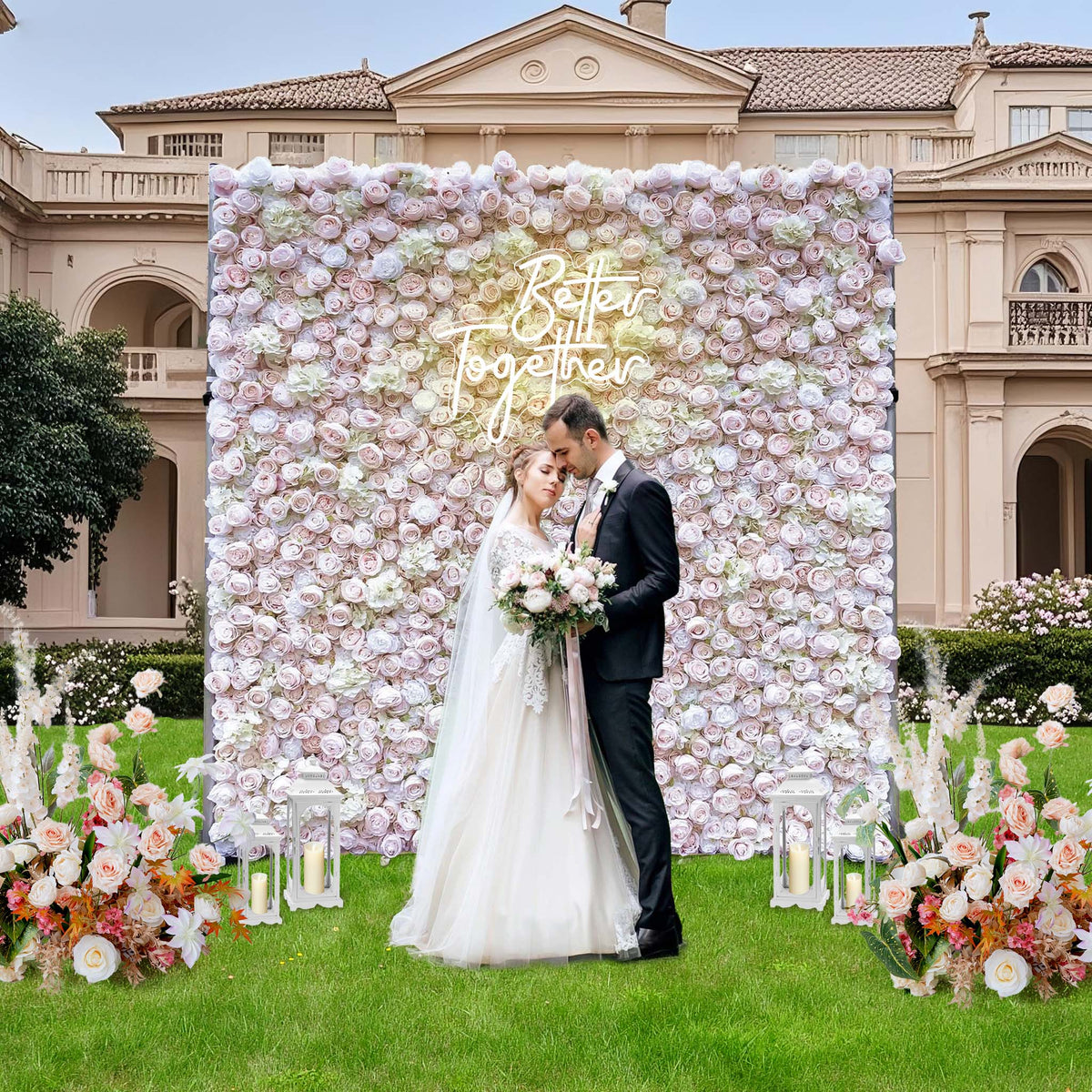 Ali Flowers 3d Pale Pink Flower Wall for Wedding Stage Backdrop Decration ALFWL004 - Ali Flowers