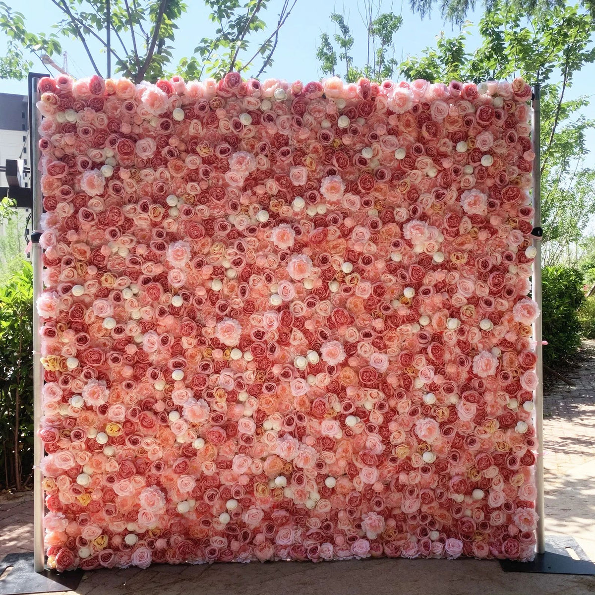 Ali Flowers Fabric Rolling up Curtain Floral Wall Wedding backdrops Cloth Flower Wall ALFWL005 - Ali Flowers