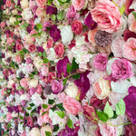 Ali Flowers 3D Colorful Pink Rose Wedding Flower Wall for Event Decoration 