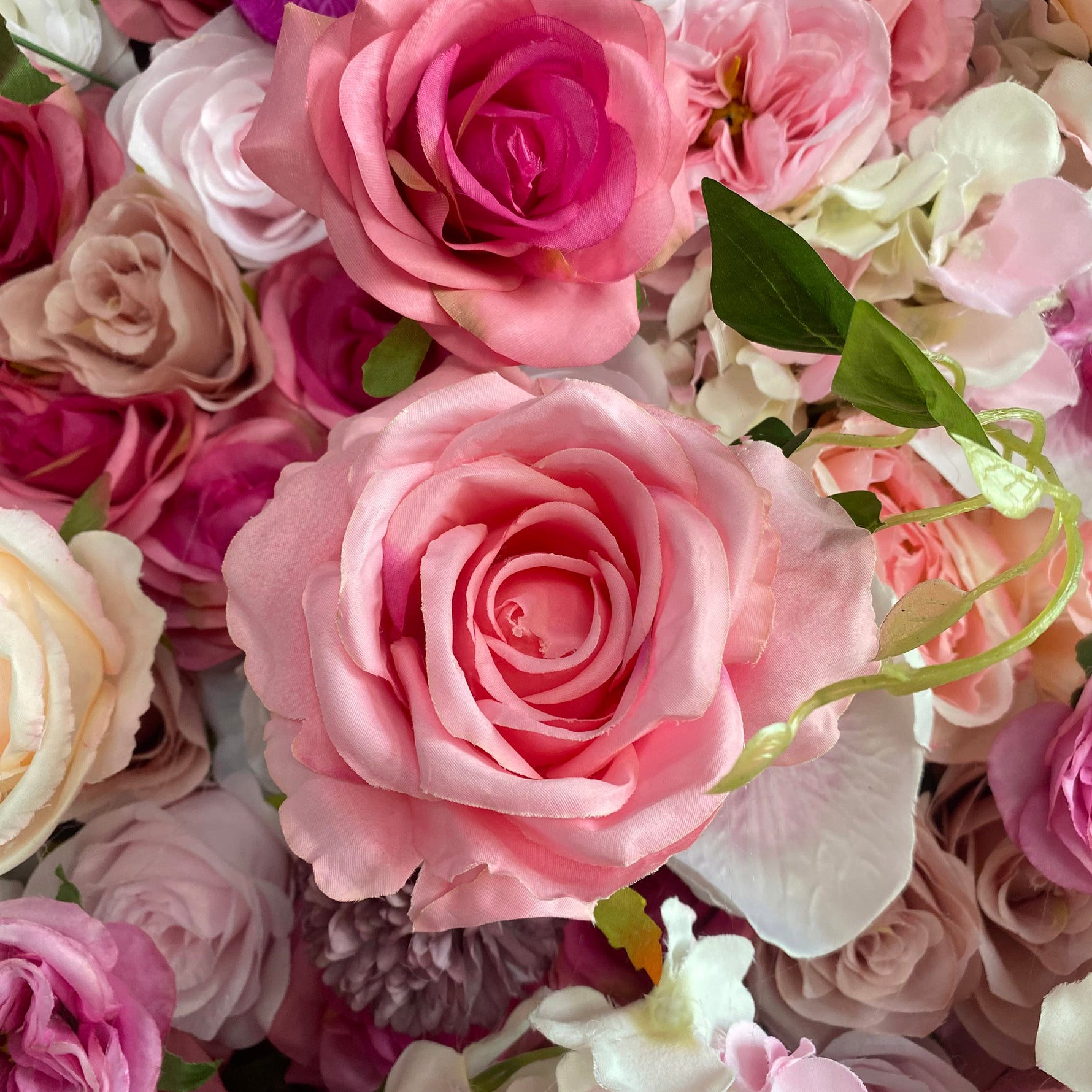 Ali Flowers 3D Colorful Pink Rose Wedding Flower Wall for Event Decoration