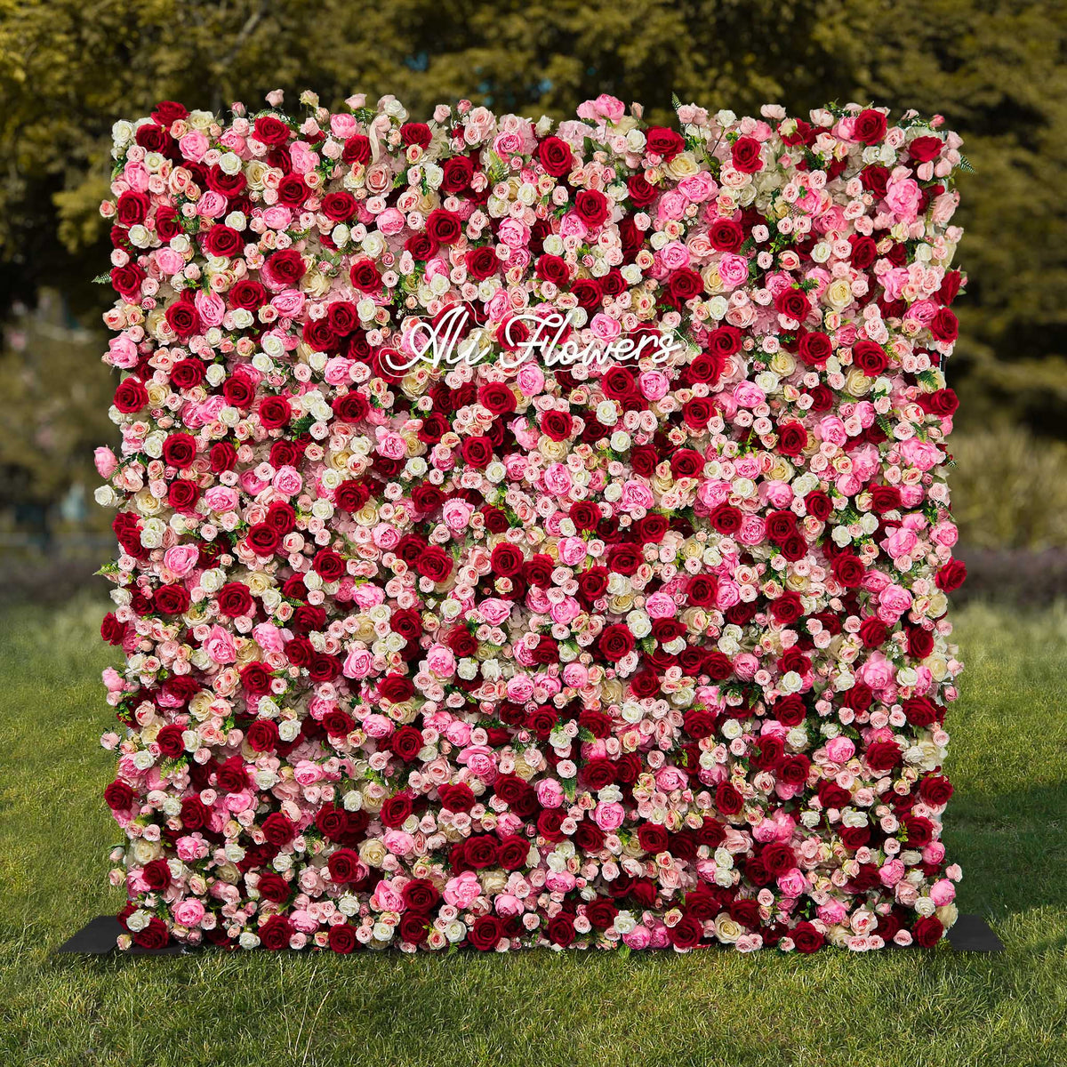 Aliflowers 3D Pink Rose Roller Curtain Decoration Wedding Flower Background Wall