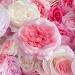 Ali Flowers 3D Artificial Silk Roll Up Cloth Flower Row Wall Pink Rose Wedding Backdrop ALFWL007 - Ali Flowers