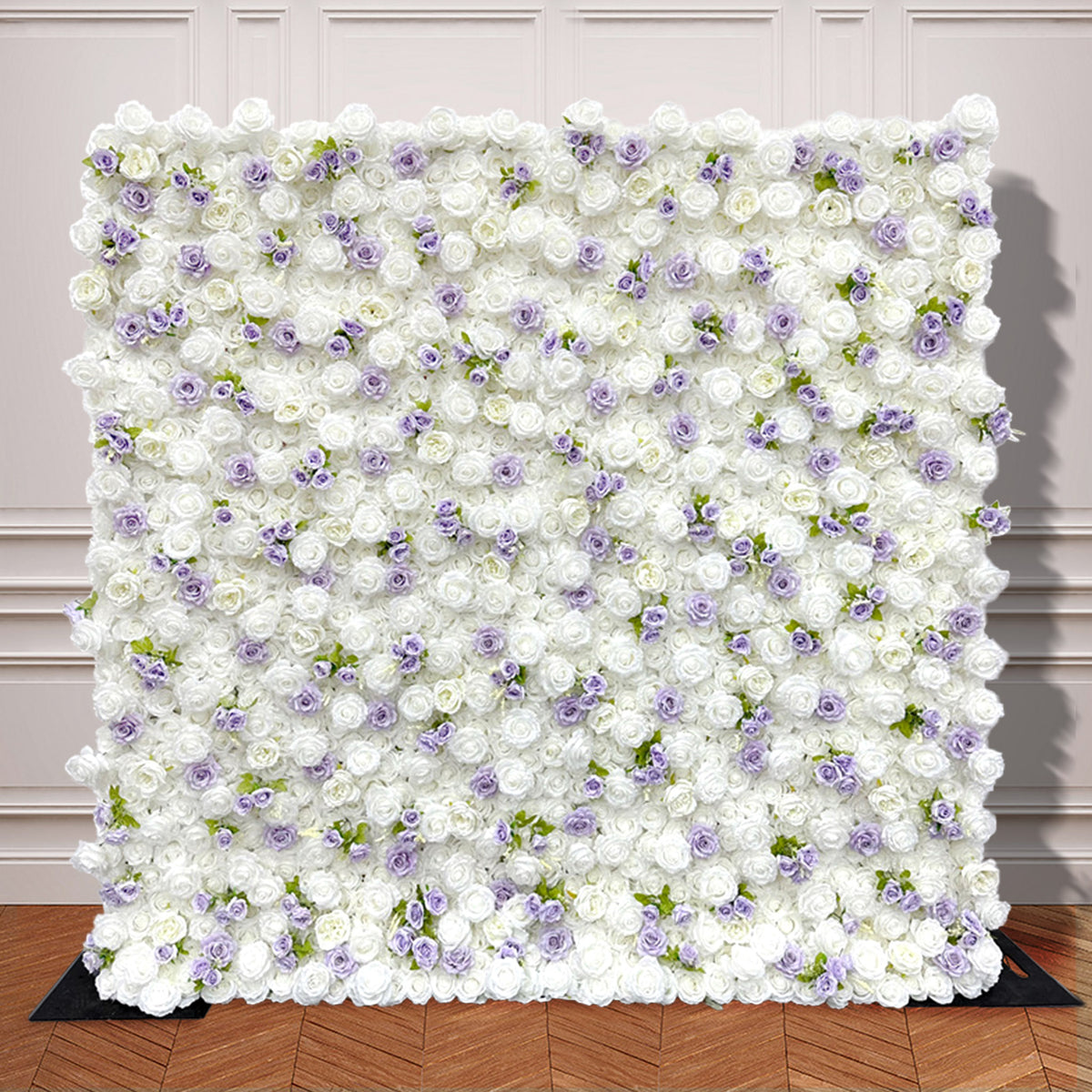 3D Purple and White Fabric Roller Curtain Floral Background