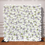 3D Purple and White Fabric Roller Curtain Floral Background