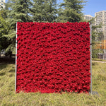  3D Red Rose Fabric Flower Wall for Wedding Layout &amp; Romantic Atmosphere