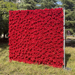 3D Red Rose Fabric Flower Wall for Weddings
