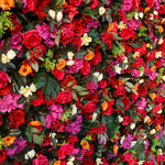 Aliflowers Red Rose with Hanging Greenery Artificial Flower Wall Backdrop ALFWL094 - Ali Flowers