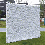 Aliflowers 3D Fabric Artificial White Rose Flower Wall for Bridal Shower ALFWL054 - Ali Flowers