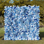 Blue Flowers with White Mist Grass 5D Artificial Floral Wall for Wedding ALFWL034 - Ali Flowers