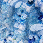 Blue Flowers with White Mist Grass 5D Artificial Floral Wall for Wedding ALFWL034 - Ali Flowers