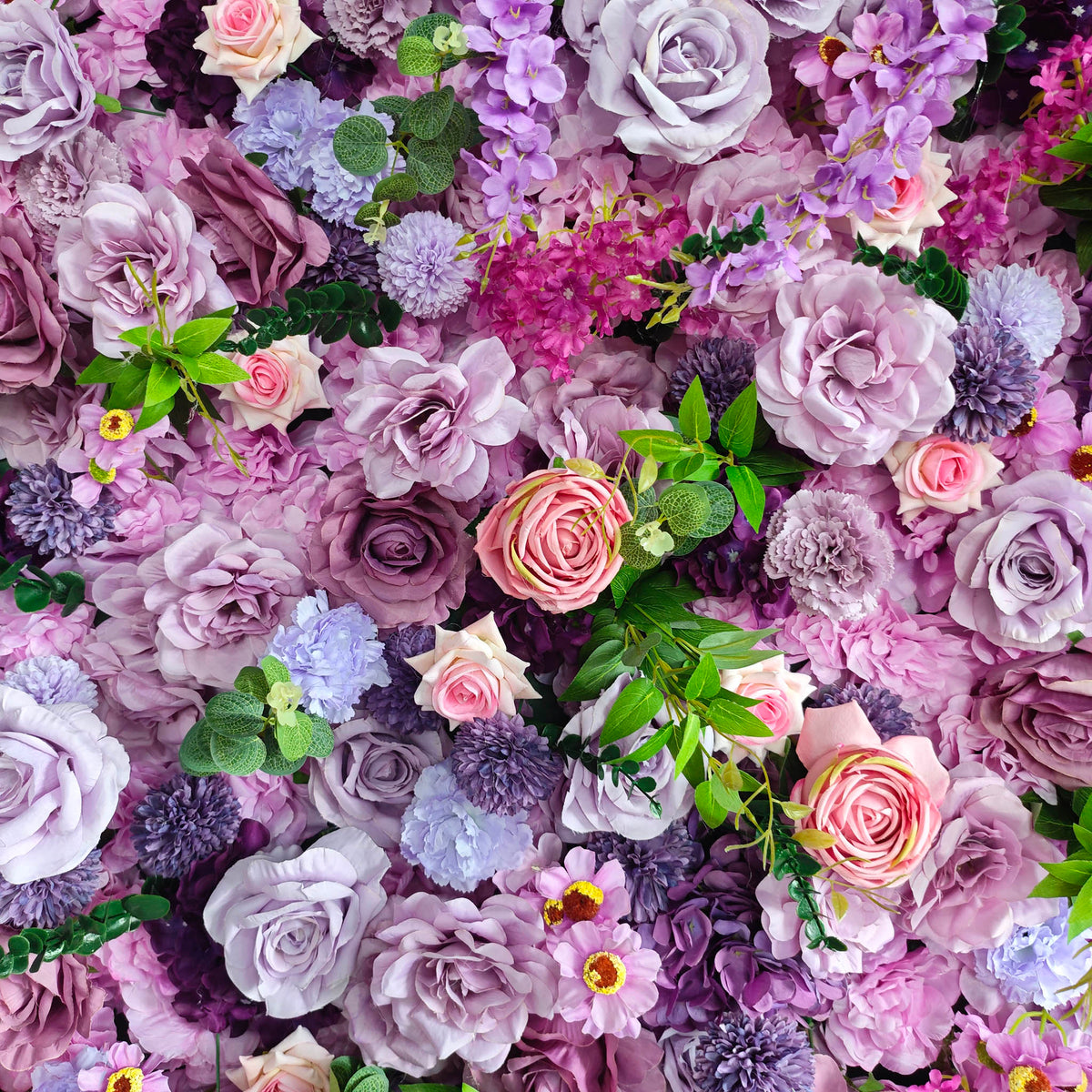 Aliflowers 5D Dark Purple Hydrangea Rose Flower Wall Wedding Backdrop ALFWL082 - Ali Flowers