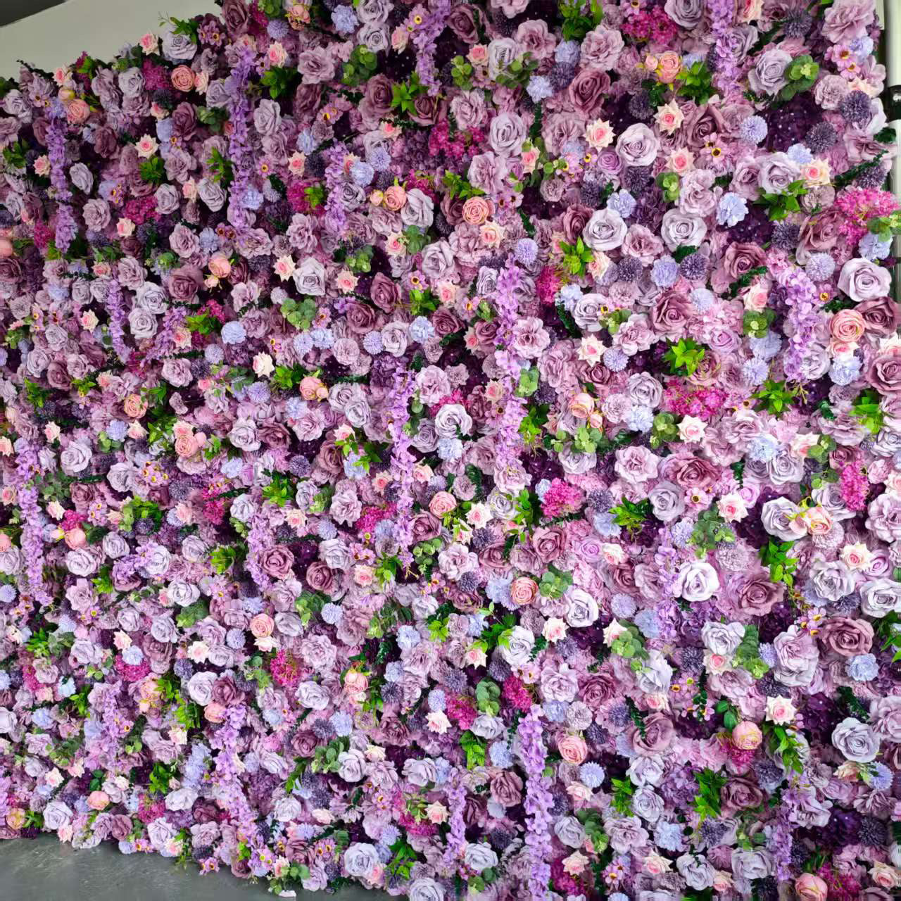 Aliflowers 5D Dark Purple Hydrangea Rose Flower Wall Wedding Backdrop ALFWL082 - Ali Flowers