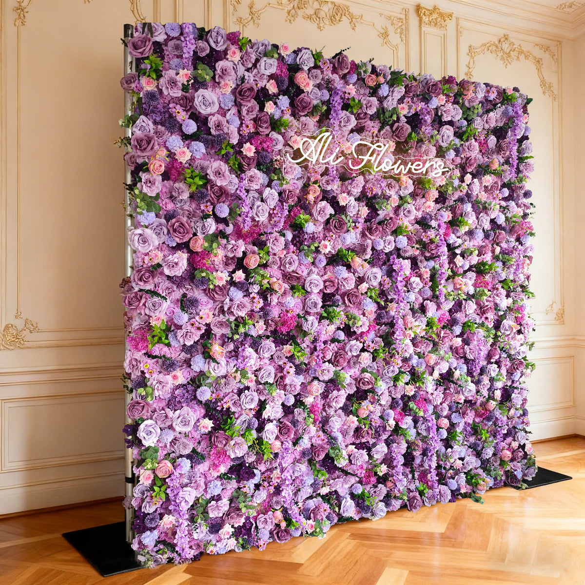 Aliflowers 5D Dark Purple Hydrangea Rose Flower Wall Wedding Backdrop ALFWL082 - Ali Flowers