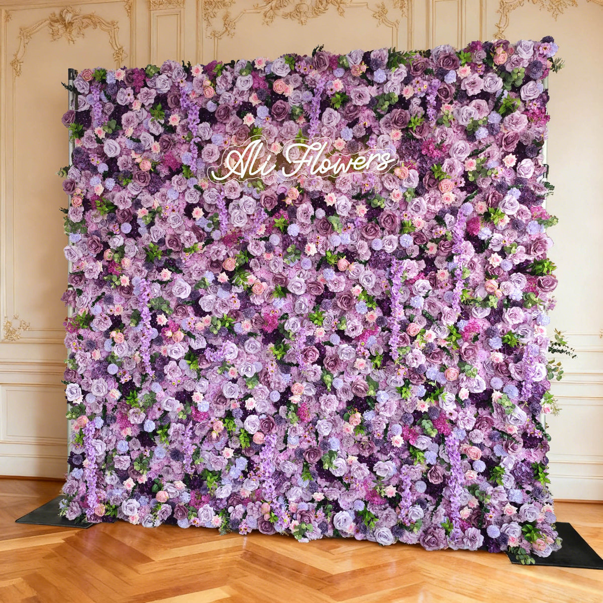 Aliflowers 5D Dark Purple Hydrangea Rose Flower Wall Wedding Backdrop ALFWL082 - Ali Flowers