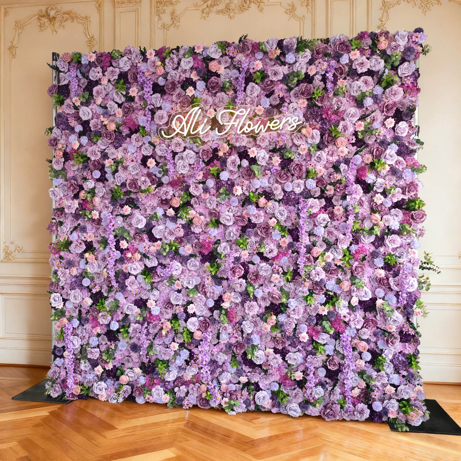 Aliflowers 5D Dark Purple Hydrangea Rose Flower Wall Wedding Backdrop ALFWL082 - Ali Flowers