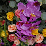 Aliflowers 5D Colorful Flowers with Hot Pink Orchid Hanging Flower Wall for Wedding Party Mall Window ALFWL037 - Ali Flowers