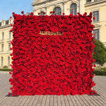 Aliflowers 5D Scarlet Red Rose Cloth Rolling Up Flower Wall ALFWL027 - Ali Flowers