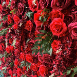 Aliflowers 5D Burgundy Mixed with Red Rose with Leaves Flower Wall for Wedding ALFWL030 - Ali Flowers