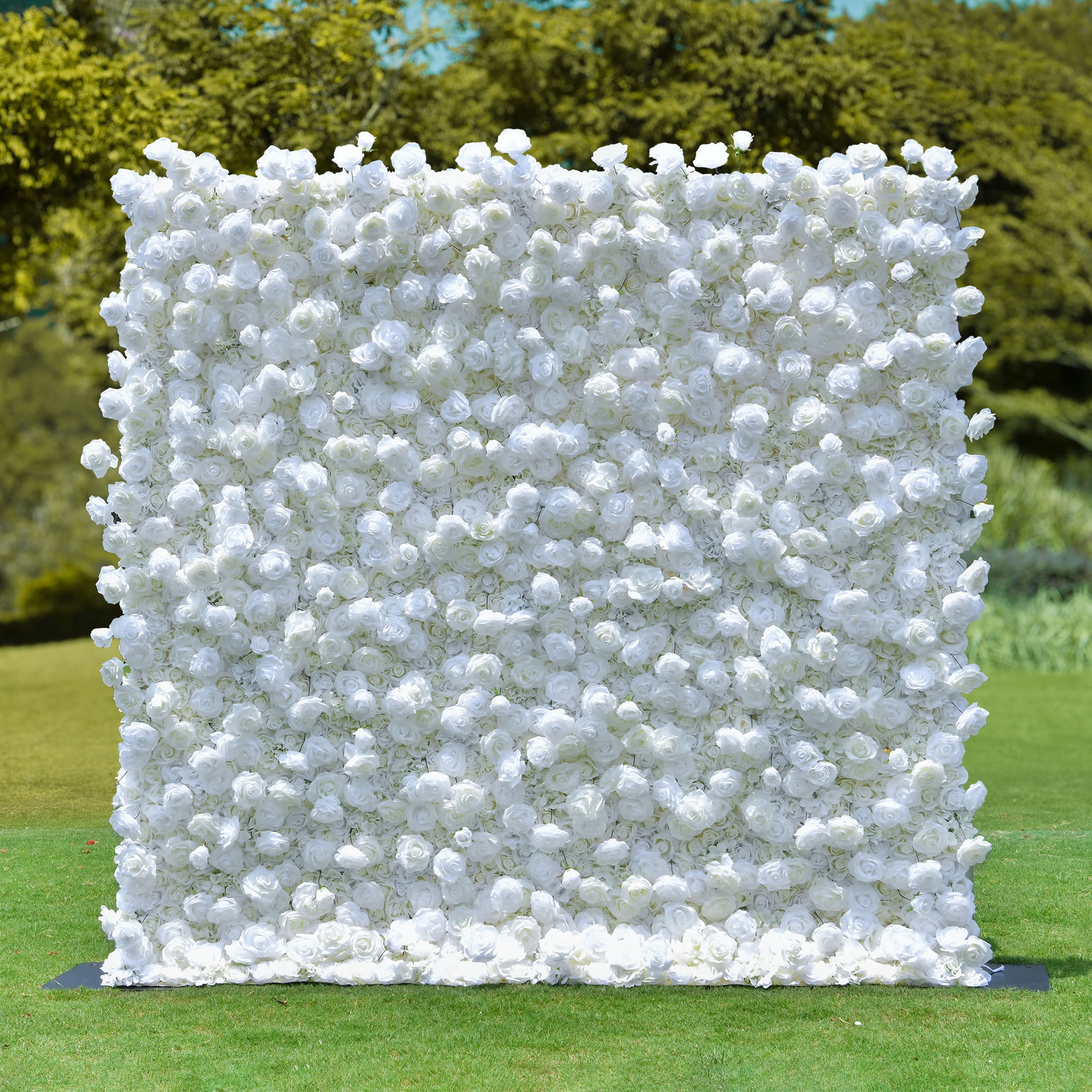 Aliflowers White Rose Hydrangea 5D Rolling Up Curtain Flower Wall Wedding Backdrop ALFWL028 - Ali Flowers